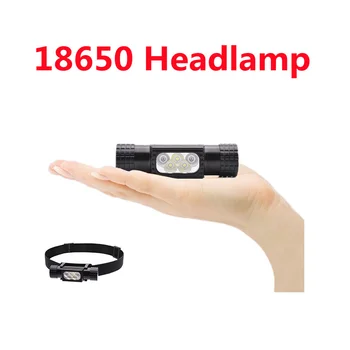 H05B USB-C 18650 Oplaadbare Koplamp 3* XPG3 Witte LED en 2 Rode LED Max 2000 Lumen 5 Versnellingen Koplamp voor Vissen Wandelen
