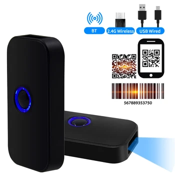Handheld 3-in-1 Barcode Scanner 1D/2D/QR-barcode-Lezer ondersteunt Bluetooth /2.4 G Wireless /USB-Bedrade Verbinding voor Supermarkt