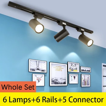 Hele Set Led-Track Light Lampen 12/20/30/40W Track Verlichting Led Track Rail Spot Licht voor Kleding Winkel 1M 0,5 M-Rail