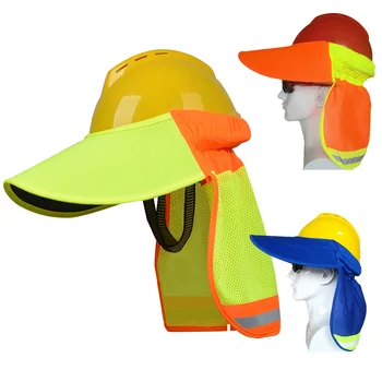 Hi-Vis Hard Hat Nek Zon Schaduw Visor Gele reflecterende Hard Hat Accessoires Rijden Parasol