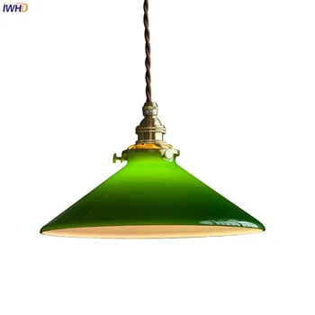 IWHD 2023 Nieuwe Stijl Edison Vintage Hanglamp Naast Groen Glas Koper Socket Home Decor Slaapkamer Eetkamer-Woonkamer Verlichting