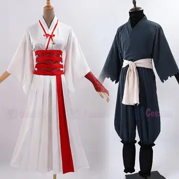 Jigokuraku Cosplay Sagiri Yamada Asaemon Gabimaru Cosplay Sagiri Cosplay Kostuum Pruik Wit Gewaad Asaemon Uniform in de Hel, het Paradijs