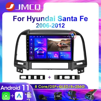 JMCQ 2Din 4G Android 11 Auto Radio Voor Hyundai Santa Fe 2 2006 2007-2012 Stereo Multimedia Video Speler Navigatie GPS Carplay