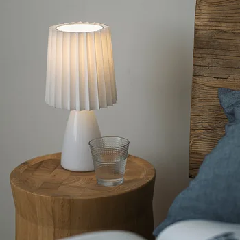Keramische Nordic Milkshake Eenvoud Nacht LED tafellamp voor Studie Woonkamer Bed Slaapkamer Koffie Versieren Indoor Creatief