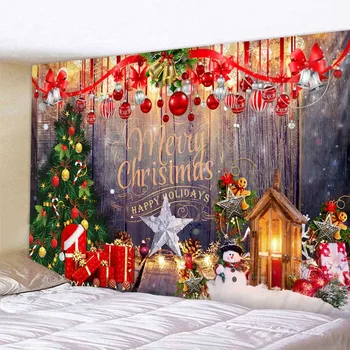 Kerst Tapijt Wall Mount Kerstman Kerstboom Open Haard Elk Tapijt Slaapkamer Woonkamer Slaapzaal Muur Decoratie