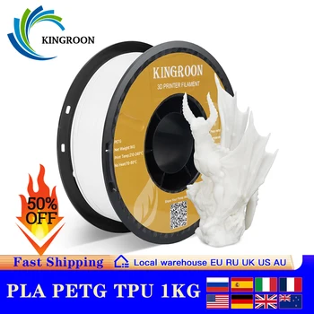 Kingroon 3D-Printer PLA PETG Filament 1kg 1.75 mm Voor 3D-Printer,TPU 2.2 LBS 3D-Printen van Plastic Materiaal is milieuvriendelijk Snel Schip