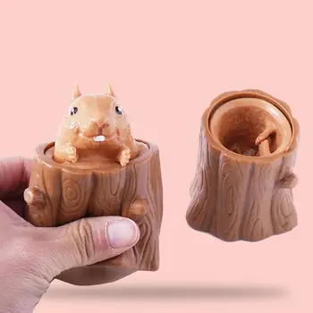Knijpen Eekhoorn Cup Speelgoed Silicone Stress Decompressie Stomp Rubber Ring Fidget Speelgoed Cadeau Voor Kinderen, Volwassenen