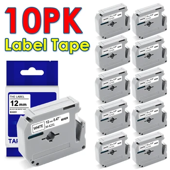 Labelwell 10PK 12mm Label Tape M-K231 geschikt voor Brother MK 231 MK231 MK-231 631 131 voor de Brother P-touch PT-70 PT-80 Printer