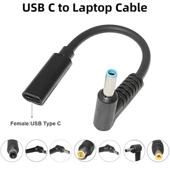 Laptop Dc Power Supply Adapter Connector Kabel Netsnoer USB Type C PD-Vrouwelijke Universal Plug Male Converter voor Lenovo Hp Asus