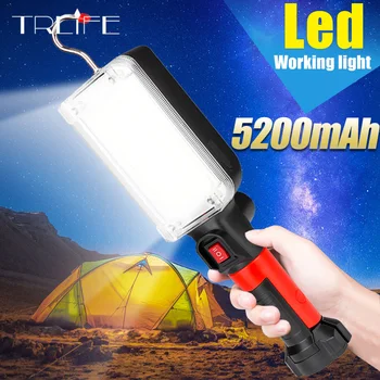 LED Licht Werk Krachtige Draagbare Lantaarn Haak Magneet Camping Lamp COB USB-Oplaadbare 5200mAh 18650 Zaklamp Waterdicht
