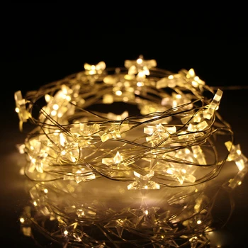 LED-Ster Koper String Lichten 10-60 LED-Fee Licht Christmas Party Bruiloft Decor Thuis Terras Decoratie Twinkle Lampen