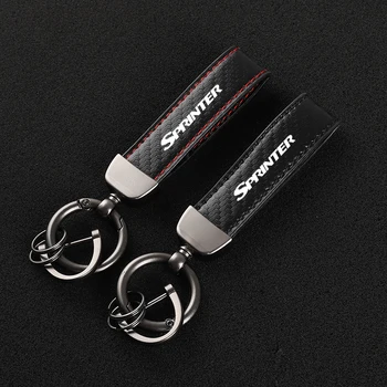 Leer Carbon Fiber Auto Sleutelhanger Ringen Zink Legering Sleutelhangers Voor Mercedes-Benz AMG SPRINTER Auto Accessoires