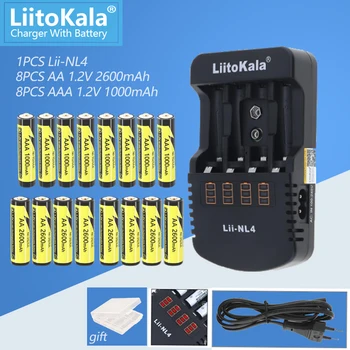 LiitoKala Lii-NL4 Lader + 1,2 V AA/AAA Ni-MH-Batterij Voor Temperatuur Pistool Afstandsbediening Muis Speelgoed Batterijen