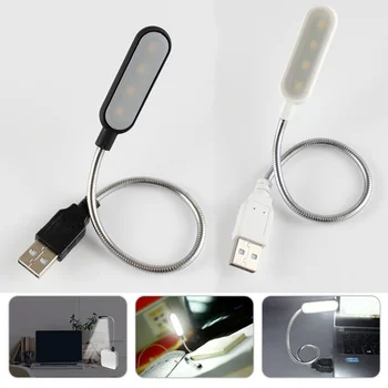 Mini 4 LED Lamp Boek Draagbare USB-Lezen Nacht Lamp Witte/Warme Kleur Tabel Bureau Lamp Voor Laptop Power Bank Notebook PC