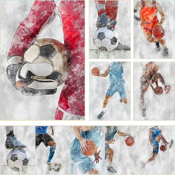 Moderne Basketbal Voetbal Poster, Canvas Schilderijen Bal Sport Poster Afdrukken Kunst Aan De Muur, Foto Woonkamer Inrichting Cuadros