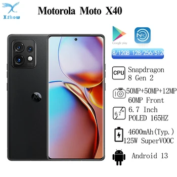 Motorola MOTO X40 Snapdragon-8 Gen2 50MP de Camera aan de Achterkant 6.7 Inch POLIG 165Hz de vernieuwingsfrequentie van 4600 mAh 125W Super Charge Android 13 NFC