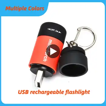 Multi Kleur Draagbare LED-Lampje USB-Oplaadbare Waterproof Outdoor Sleutelhanger Zaklamp led Mini Zaklamp Voor Kinderen