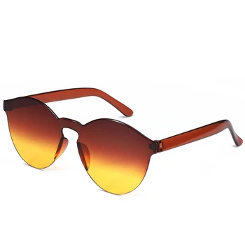 Nieuwe Frameloze Transparante Zonnebril Mannen en Vrouwen Candy Gekleurde Zonnebril Luxe Merk Designer Zonnebril Uv400