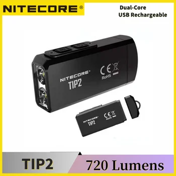 NITECORE TIP2 720Lumens Oplaadbare Dual-Core Magnetische Sleutelhanger Licht Built-in de Batterij van de Draagbare EDC Sleutelhanger Licht