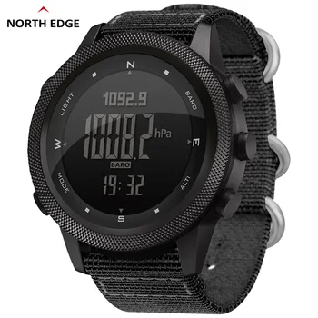 NOORD-RAND Digitale Horloge Leger Stopwatch Hoogtemeter, Barometer, Kompas Rvs Sport Hardlopen Zwemmen Horloges