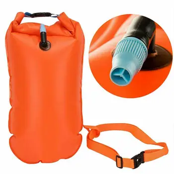 Opblaasbare Open Zwemmen Boei Sleeptouw Float Dry Bag Dubbele airbag met een Taille Riem voor Zwemmen, watersport veilige Opslag tas