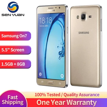 Originele Ontgrendeld Samsung Galaxy On7 G6000 Quad-Core 5.5 Inch 1,5 GB RAM-geheugen 8GB/16GB ROM LTE 13MP Camera, Dual SIM Mobiele Telefoon