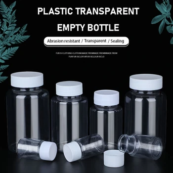 Plastic transparante grote mond lege fles afgesloten capsule druppelflacon Vaste Poeder Geneesmiddel Pil Flesje Container