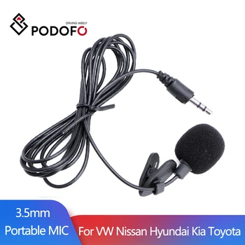 Podofo 3,5 mm Universele Draagbare Mini-Mic Microfoon handsfree-Clip Microfoon-Mini Audio Microfoon Voor de Auto Radio Lound Luidspreker