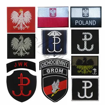 Polen Vlag Borduursel Patch Poolse Adelaar Speciale Kracht Leger Militaire Patches Tactische Embleem Applique Geborduurde Badges