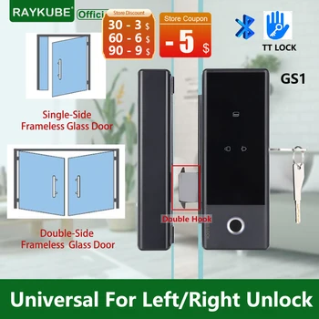 RAYKUBE GS1 TT Sluiting Slimme Glas-Slot Voor Glazen Deur Biometrische Vingerafdruk Elektronische Digitale Sluiting Boren gratis voor Office/Home