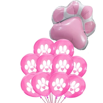 Roze Laten we pawty Ballonnen Laten we Pawty Levert Speelgoed Hond, Kat, Dieren, Huisdier Poten Drukt Ballonnen Hond Gelukkige Verjaardag Feest Decoraties