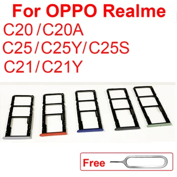 SIM-Kaart Lade Voor OPPO Realme C20 C21 C25 C21Y C25Y C25S C20A Sleuf voor Sim-Kaart Lade Houder Adapter Vervangende Onderdelen