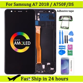 Super Amoled Voor de Samsung Galaxy A7 2018 A750 SM-A750F LCD-Display met Touch Scherm Digitizer Vergadering Voor Samsung LCD-A750