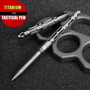 Titanium TC4 Mini Tactische Pen zelfverdediging Buiten de EDC-Tool Sleutelhanger Zak Business Schrijvende Pen Collectie Pen