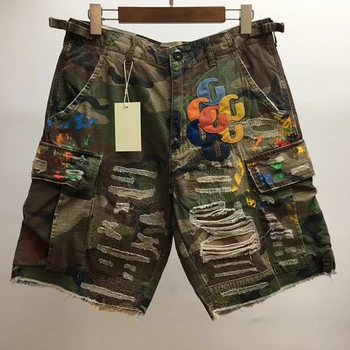 Top kwaliteit GD 22SS G-Logo cargo shorts man vrouw camouflage vintage summer shorts mannen