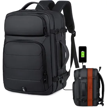 Uitbreidbaar heren 17 Inch Laptop Rugzakken Waterdicht Notebook Tas USB-Tas-Sports Travel School Bag Pack Rugzak Voor de Man