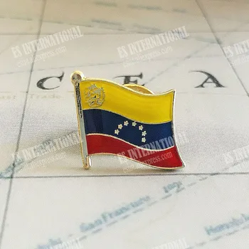 Venezuela Nationale Vlag Revers Spelden Crystal Epoxy Metaal Emaille Badge Verf Broche Souvenir Pak Persoonlijkheid Herdenkingsmunt Geschenken