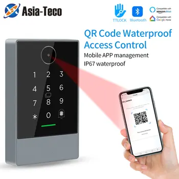 Waterdichte TTLOCK & TTHotel App RFID-2D QR-Code QRcode Reader Toetsenbord Deuropener voor toegangscontrole gebruik van 13.56 Mhz IC-kaart