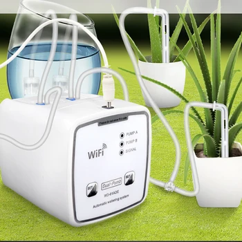 WIFI Intelligente Watering Apparaat Dubbele Pomp Getimede Automatische Irrigatiesysteem Externe APPController voor Tuin Plant Bloem
