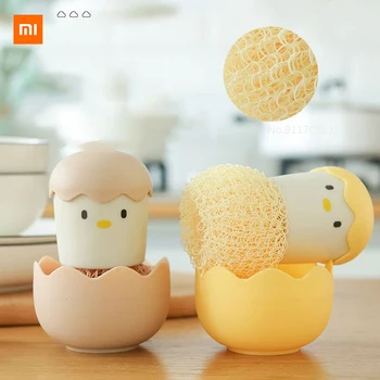 Xiaomi Youpin eierschaal pot borstel nanovezel reinigen bal decontaminatie eierschaal kip schoonmaak borstel met afneembare basis