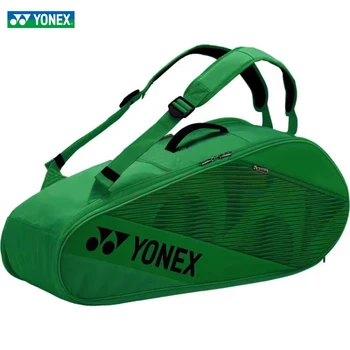 YONEX 2023 Leer Tennis Tas voor 6pcs Racket dubbeldeks Badminton Rugzak Met Schoenen Zak Shuttle Tennis Racquet Bag