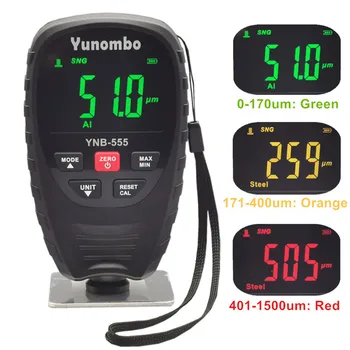 Yunombo YNB-555/YNB-555R Laagdikte Meter voor de Auto Verzinkt Verf diktemaat van de deklaagdikte