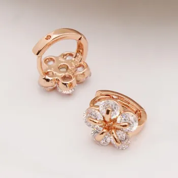 ZOSHI Flower Crystal Hoepel Oorbellen voor Vrouwen Partij Sieraden Groothandel Verguld Earring Brincos Femme